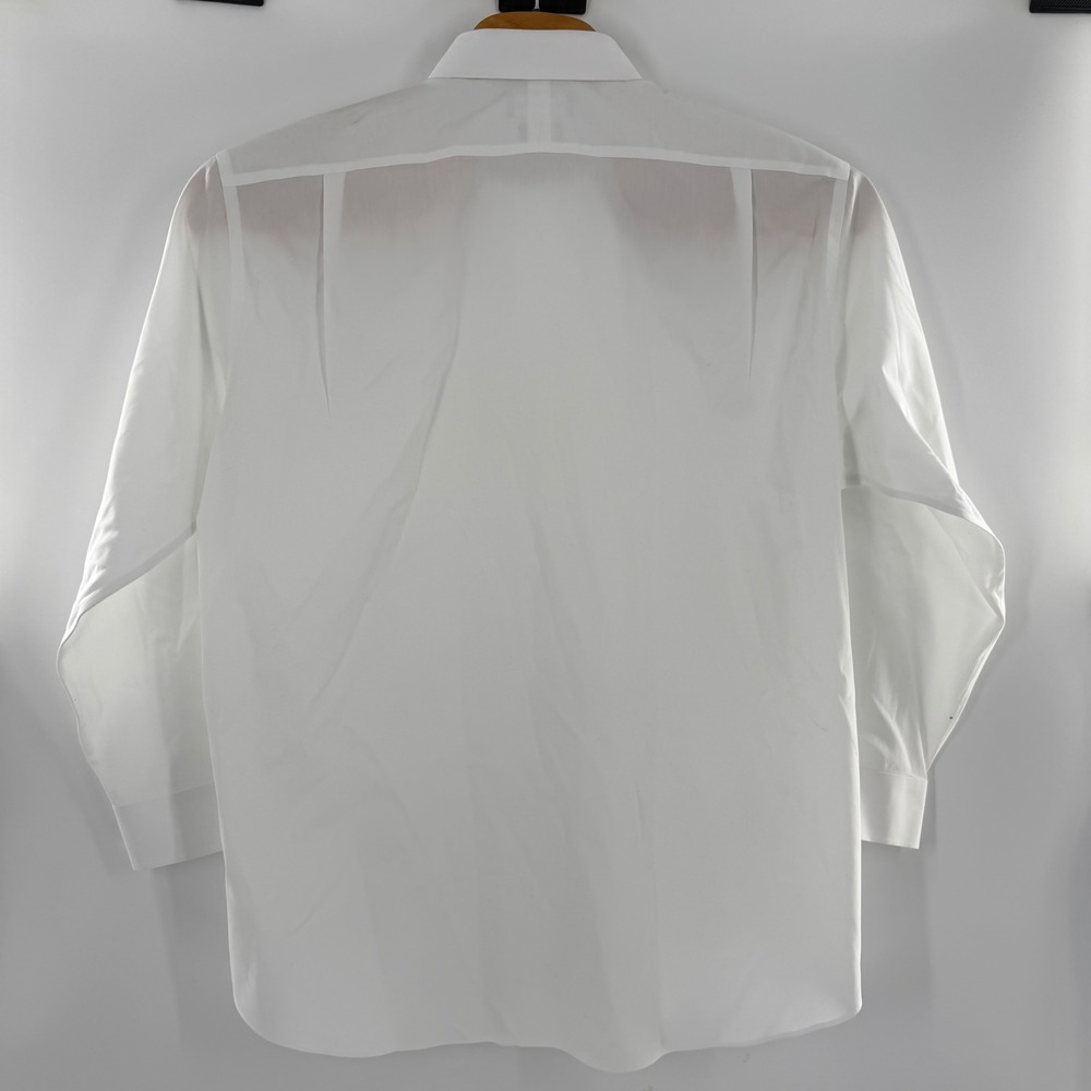 Paul Fredrick Mens White Classic Fit Cotton Dress Shirt 18 x 35 NWT 1503 - Picture 7 of 8
